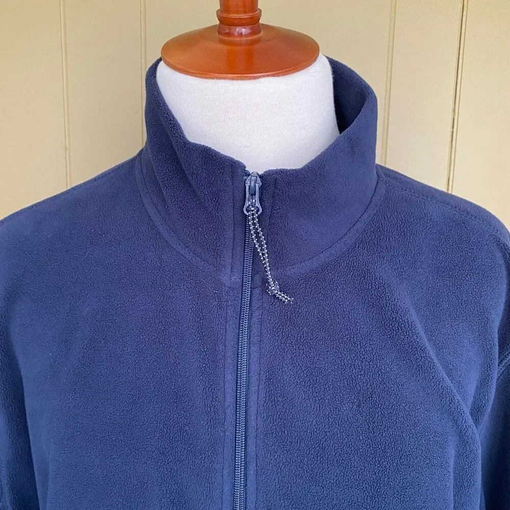 St John’s Bay men XXL full zip mock collar lightweight jacket navy blue